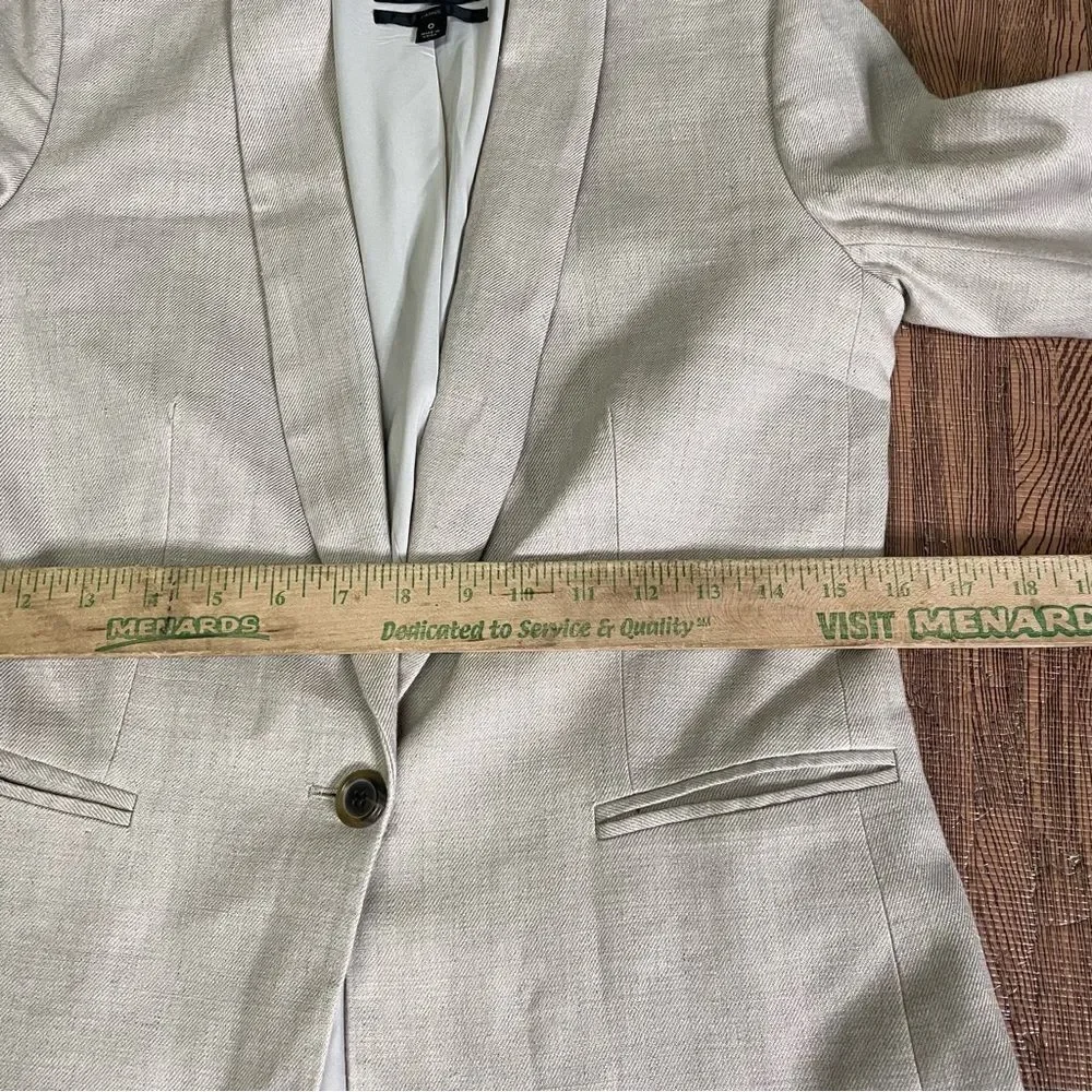 J. Crew‎ Parke Stretch Linen Blend Blazer in Flax Light Tan Brown 0